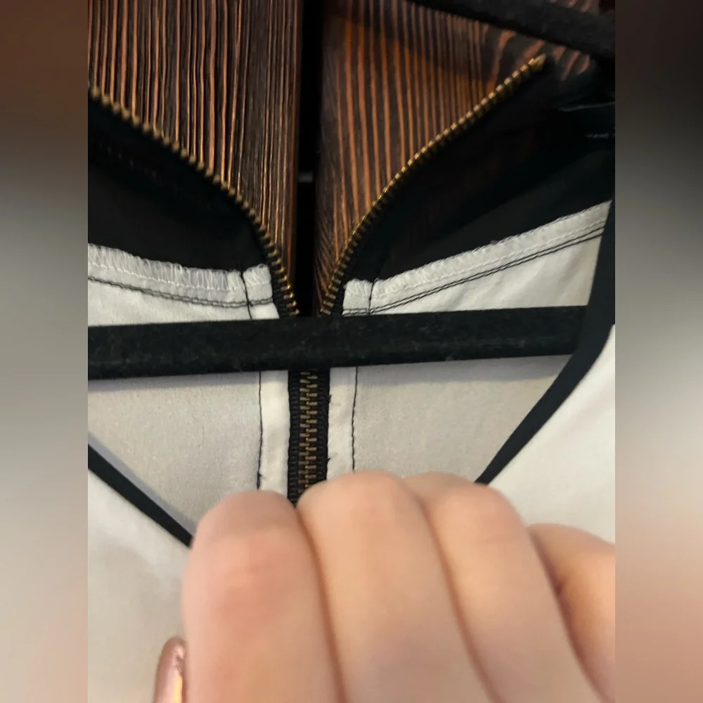Zara Black and White Sheer Blouse - Picture 3 of 5